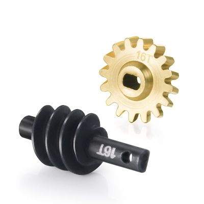 MORLORDY RC Steel Overdrive Gears 16T Brass Differential Worm Gear for SCX24 Upgrades 1/24 RC Crawler Car Parts
