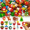 48pc Christmas Erasers for Kids Bulk Puzzle Eraser Desk Pets Holiday Erasers for Kids Christmas Party Favors Classroom Rewards view 1