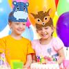 Gersoniel 24 Pcs Animal Birthday Party Hats Animal Headbands Jungle Safari Animal Paper Party Crown for Girls Kids (Assorted Animals) view 2