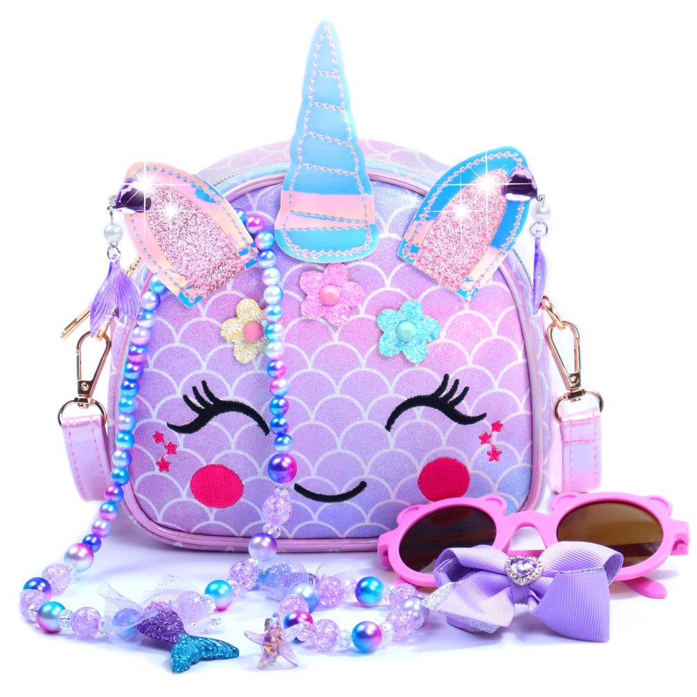 Gifts for Girls, Toddler Purse Little Girl Gifts Princess Dress Up Jewelry Toys Birthday Gifts for Girls 3 4 5 6 7 8 Year old