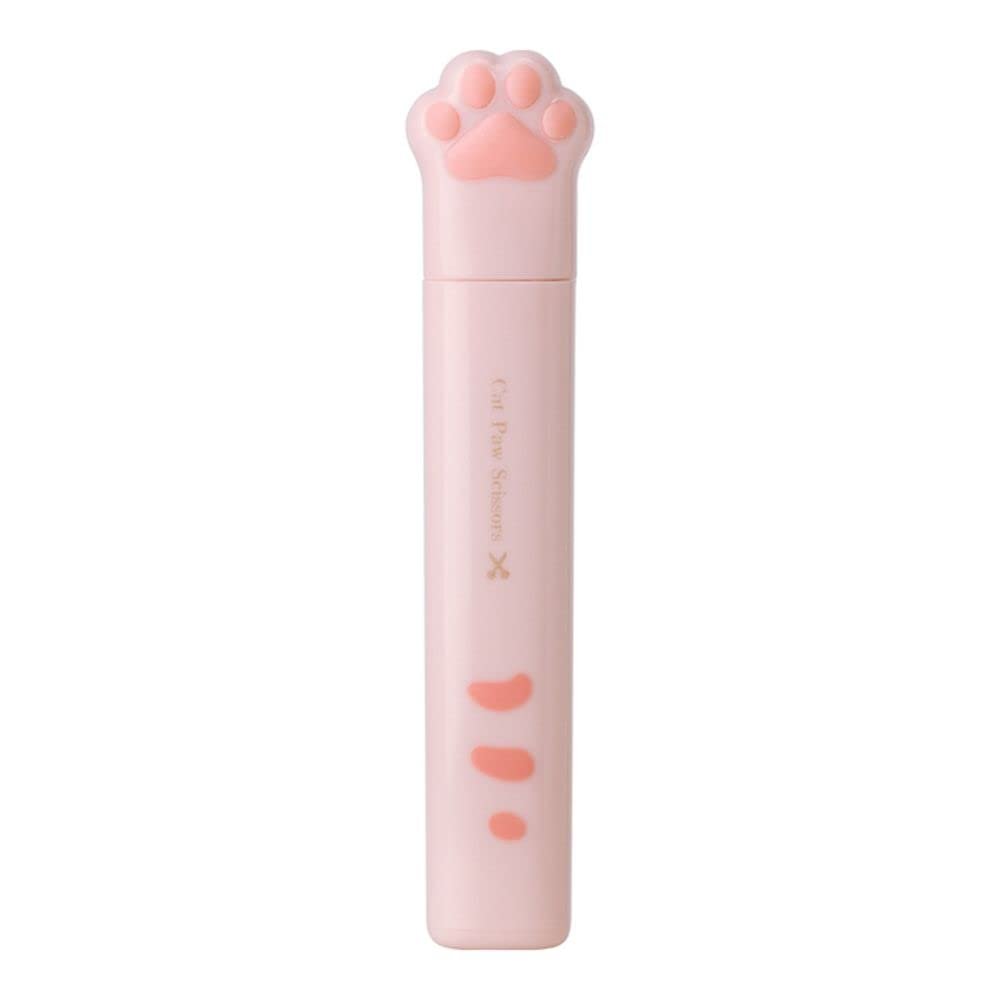 Cat Paw Scissors Cute Multifunctional Stainless Steel Folding Design Hand Scissors Mini Portable Cat Paw Art Scissors School Stationery(Pink)