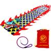 3D Dragon Head for Dragon Poi Combo Accessories, Real-Like Hollow Plastic Dragon Head with 1.1 Meters Swing Rope Fitness Dragon Senior String Dragon Dance Wulong Fling Rope Set (Medium, Blue) view 3