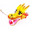 3D Dragon Head for Dragon Poi Combo Accessories, Real-Like Hollow Plastic Dragon Head with 1.1 Meters Swing Rope Fitness Dragon Senior String Dragon Dance Wulong Fling Rope Set (Large, Yellow) view 1