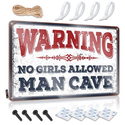 Dont Come in My Room Sign Warning! Man Cave No Girls Allowed Metal Sign Stuff for Men Gun Lovers Gifts for Men (Size : 20X30CM)