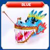 3D Dragon Head for Dragon Poi Combo Accessories, Real-Like Hollow Plastic Dragon Head with 1.1 Meters Swing Rope Fitness Dragon Senior String Dragon Dance Wulong Fling Rope Set (Large, Blue) view 2