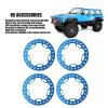 Buachois 1.9in Wheel Outer Rings Rims, 4Pcs Aluminum Alloy High Abrasion Resistance CNC Machining RC Wheel Hub Lock Ring Wheel Rims Beadlock Rings(Blue) view 3