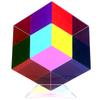 iKeelo Color Cube (70mm) with Stand - Cyan, Magenta & Yellow Subtractive Color Mixing - Mesmerizing Acrylic Prism for Desk Decor, A Fun Conversation Starter view 1