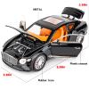 WAKAKAC Compatible for 1/24 Bentley Continental GT Model Car Alloy Diecast Toy Car Collectible Pull Back Toy Vehicles with Sound and Light Door Can Be Opened for Girls Boys Gift(Black) view 2