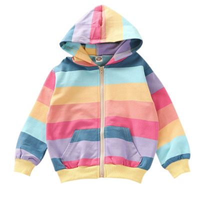 Baby Girl Zip-up Jacket Toddler Long Sleeve Sweatshirt Hoodie Fall Patchwork Coat Winter Outwear Corn (Blue, 5-6 Years)