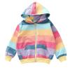 Baby Girl Zip-up Jacket Toddler Long Sleeve Sweatshirt Hoodie Fall Patchwork Coat Winter Outwear Corn (Blue, 5-6 Years) view 1