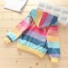 Baby Girl Zip-up Jacket Toddler Long Sleeve Sweatshirt Hoodie Fall Patchwork Coat Winter Outwear Corn (Blue, 5-6 Years) view 3