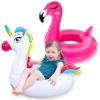 2 Pack Pool Floats for Kids Unicorn Flamingo Swim Ring Kids Pool Floaties Inflatable Swimming Pool Raft Party Water Toys for Age 2-5 Year Toddlers Girls Boys Summer Beach Float view 1