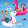 2 Pack Pool Floats for Kids Unicorn Flamingo Swim Ring Kids Pool Floaties Inflatable Swimming Pool Raft Party Water Toys for Age 2-5 Year Toddlers Girls Boys Summer Beach Float view 2