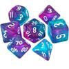 7-Die Two-Tone Dice Set Carved Pattern Dice Set Toy Gift Acrylic Polyhedral Dice Iridescent Glitter Polyhedral(Aqua+Purple) view 1