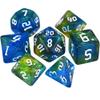 7-Die Two-Tone Dice Set Carved Pattern Dice Set Toy Gift Acrylic Polyhedral Dice Iridescent Glitter Polyhedral(Blue Gold) view 1