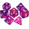 7-Die Two-Tone Dice Set Carved Pattern Dice Set Toy Gift Acrylic Polyhedral Dice Iridescent Glitter Polyhedral(Rose + Purple) view 1