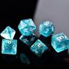 7-Die Two-Tone Dice Set Carved Pattern Dice Set Toy Gift Acrylic Polyhedral Dice Iridescent Glitter Polyhedral(Rose + Purple) view 2