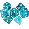 7-Die Two-Tone Dice Set Carved Pattern Dice Set Toy Gift Acrylic Polyhedral Dice Iridescent Glitter Polyhedral(Green + Milk White) view 1