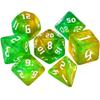 7-Die Two-Tone Dice Set Carved Pattern Dice Set Toy Gift Acrylic Polyhedral Dice Iridescent Glitter Polyhedral(Yellow-Green) view 1