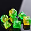 7-Die Two-Tone Dice Set Carved Pattern Dice Set Toy Gift Acrylic Polyhedral Dice Iridescent Glitter Polyhedral(Aqua+Blue) view 4