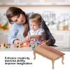 Agatige Miniature Dollhouse Tea Table, 1:12 Dollhouse Wooden Coffee Table Living Room Tea Table Miniature Furniture Model view 2