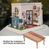 Agatige Miniature Dollhouse Tea Table, 1:12 Dollhouse Wooden Coffee Table Living Room Tea Table Miniature Furniture Model view 3