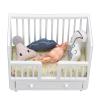 Dollhouse Crib, 1:12 Miniature Dollhouse Baby DIY Accessoreis with 4 Cushions for Dollhouse Room for Kids view 1