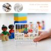 Dollhouse Crib, 1:12 Miniature Dollhouse Baby DIY Accessoreis with 4 Cushions for Dollhouse Room for Kids view 4