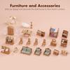 ROBUD Wooden Dollhouse for Kids Girls, Pretend Play Toy Gift for 3 4 5 6 Years Old Girls Boys view 4