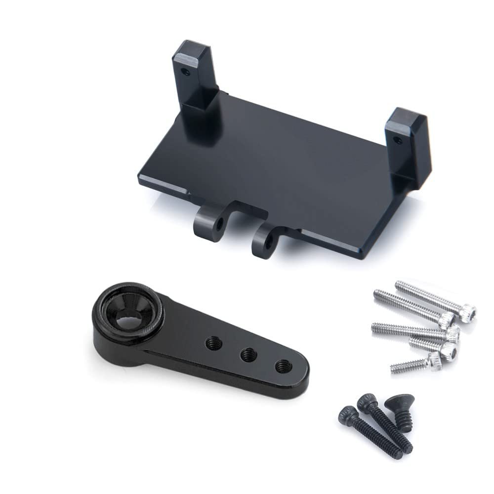 RCLIONS Mini RC Servo Arm with Servo Mount Bracket for 1/24th Axial SCX24 RC Crawler Car Upgrade Parts