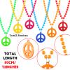 Hicarer Peace Sign Necklace Hippie Jewelry Set Peace Sign Necklaces Costume Hippie Costume for 60s or 70s(24 Pieces) view 2