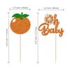 24Pcs Little Cutie Cupcake Toppers Glitter Orange Oh Baby Cupcake Picks Citrus Theme Baby Shower Decorations for Cutie Kids Birthday Party Baby Shower Gender Reveal Fruit Party Supplies view 2