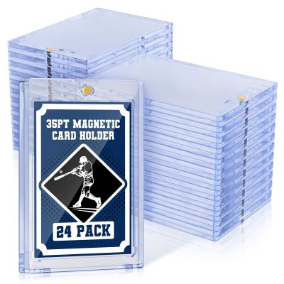 35pt Magnetic Card Holder for Trading Cards, Baseball Cards Protectors Hard Plastic Fit for MTG, Trading Card Holder for Sports Cards, Board Game Cards Standard Clear Magnetic Card Case (60)