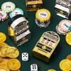 Deekin 12 Pcs Slot Machine Bank Mini Slot Machine Toy with Spin Reels Golden Silver Lucky Bank view 3