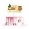 1Pc Little Cutie is on the Way Cake Topper Glitter Orange Cake Topper Decorations for Cutie Kids Birthday Party Baby Shower Gender Reveal Fruit Party Supplies view 1