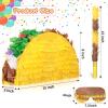 Sratte Taco Piata Set Mexican Birthday Party Decorations Cinco De Mayo Fiesta Theme Taco Pinata with Plastic Stick and Blindfold for Mexican Themed Party Supplies Favors, 15 x 8 x 3 Inches view 2