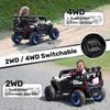 ANPABO 24V Ride on Toys for Big Kids w/Remote Control, 4X75W Motors, Max 4.5MPH, 4WD/2WD Switchable, 4 Shock Absorbers, 19" Spacious Seat, Bluetooth, Electric Car for Kids(White) view 2