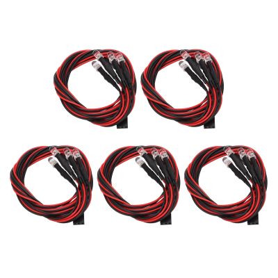 RC Car LED Light, 5 Sets 4 LED RC Car Light High Brightness White Red Light RC LED Lights Kits for Modified Headlights Rc Car Led Light Kit 1/10 Rc Car Lights