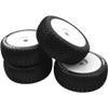 ShareGoo OD 4.52" 1/8 RC Buggy Rubber Tires Tyre w/Plastic Rim 17mm Hex Compatible with Arrma Kyosho Exceed RC Traxxas Redcat HSP HPI 1/8 Scale Off Road Car Buggy (White) view 2