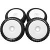 ShareGoo OD 4.52" 1/8 RC Buggy Rubber Tires Tyre w/Plastic Rim 17mm Hex Compatible with Arrma Kyosho Exceed RC Traxxas Redcat HSP HPI 1/8 Scale Off Road Car Buggy (White) view 3