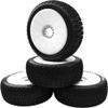 ShareGoo OD 4.52" 1/8 RC Buggy Rubber Tires Tyre w/Plastic Rim 17mm Hex Compatible with Arrma Kyosho Exceed RC Traxxas Redcat HSP HPI 1/8 Scale Off Road Car Buggy (White) view 4