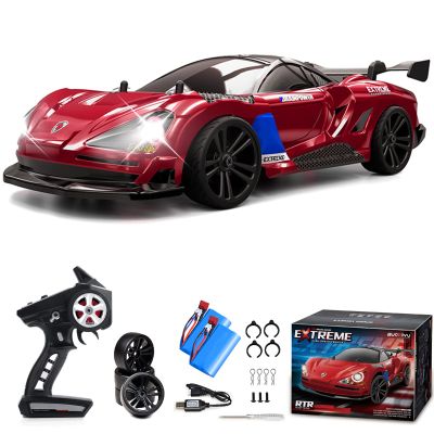 Sakeye RC Drift Car, 1/16 Drifting RC Cars High Speed Fast 4WD Remote Control Car Rechargeable Racing Cars 2.4Ghz with Two Batteries LED Lights Racing for Kids and Adults