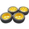 ShareGoo OD 4.52" 1/8 RC Buggy Rubber Tires Tyre w/ 5 Spoke Plastic Rim 17mm Hex Compatible with Arrma Kyosho Exceed RC Traxxas Redcat HSP HPI 1/8 Scale Off Road Car Buggy (Yellow) view 3