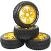 ShareGoo OD 4.52" 1/8 RC Buggy Rubber Tires Tyre w/ 5 Spoke Plastic Rim 17mm Hex Compatible with Arrma Kyosho Exceed RC Traxxas Redcat HSP HPI 1/8 Scale Off Road Car Buggy (Yellow) view 4