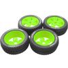 ShareGoo OD 4.52" 1/8 RC Buggy Rubber Tires Tyre w/ 5 Spoke Plastic Rim 17mm Hex Compatible with Arrma Kyosho Exceed RC Traxxas Redcat HSP HPI 1/8 Scale Off Road Car Buggy (Green) view 3