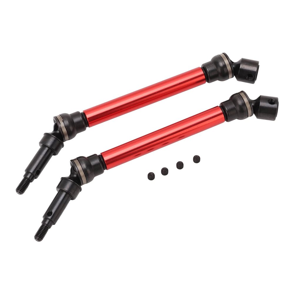 2 Pcs RC Car Drive Shafts,RC Front Rear Drive Shaft CVD for 1/8 4S RC Car Upgrade Parts(Red)