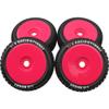 ShareGoo OD 4.52" 1/8 RC Buggy Rubber Tires Tyre w/Plastic Rim 17mm Hex Compatible with Arrma Kyosho Exceed RC Traxxas Redcat HSP HPI 1/8 Scale Off Road Car Buggy (Red) view 4