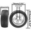 ShareGoo OD 4.52" 1/8 RC Buggy Rubber Tires Tyre w/ 5 Spoke Plastic Rim 17mm Hex Compatible with Arrma Kyosho Exceed RC Traxxas Redcat HSP HPI 1/8 Scale Off Road Car Buggy (White) view 3