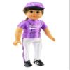 American Fashion World Purple Baseball Outfit for 18-Inch Dolls | Shoes and Accessories Included | Dolls Clothes | Fashions for Dolls for Popular Brands view 3