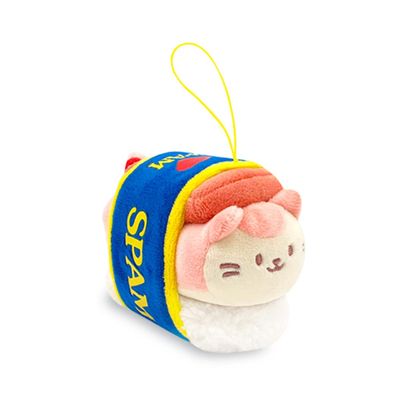 Anirollz Stuffed Animal Plush Keychain - Official SPAM Musubi Plush Toy |Soft, Squishy, Warm, Cute, Comfort, Safe| Pillow with Kitty - Birthday Deco Graduation Gift 4" Kittiroll